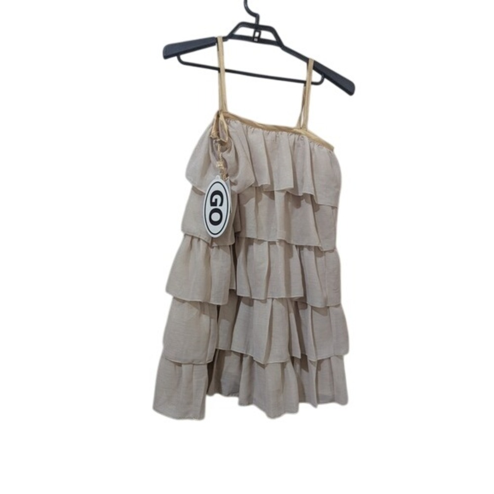Erin Fetherston Target GO International Tiered Ruffle Dress Oxford Gold Size 9